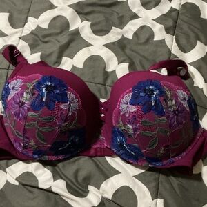 Torrid Purple and Blue Floral Embroidered Bra